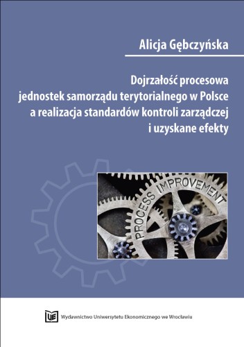 Błękitno-szara okładka, u góry biały tytuł, poniżej metalowe koła zębate, jedno z napisem PROCESS IMPROVEMENT.
