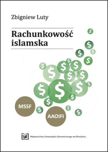 Biała okładka, u góry czarny tytuł, poniżej różnej wielkości zielone koła z symbolem dolara.