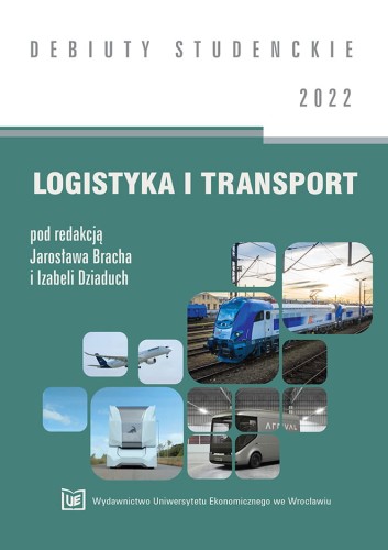 Turkusowo-biała okładka serii, pośrodku kafelki przedstawiające transport lotniczy, kolejowy i drogowy.