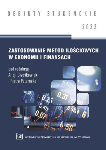 Biało-granatowa okładka serii na środku kafelki ukazujące liczby i wykresy liniowe.