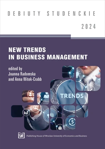 Biało-fioletowa okładka serii, na środku kafelki ukazujące postać w garniturze przestawiającą wirtualne  połączone ze sobą symbole.