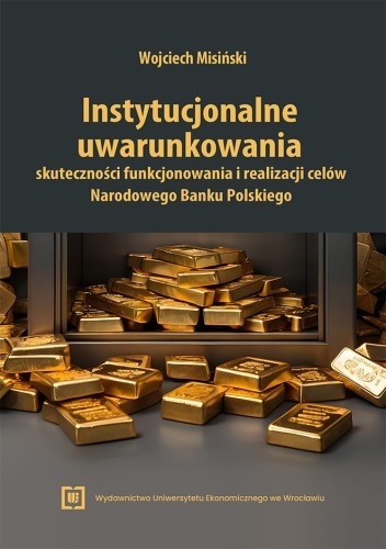 Ciemna okładka, żółty tytuł u góry, poniżej otwarty sejf z którego wysypują się sztabki złota.