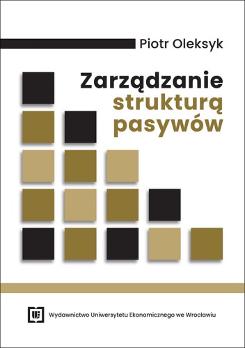 Biała okładka w czarne i brązowe kwadraty.