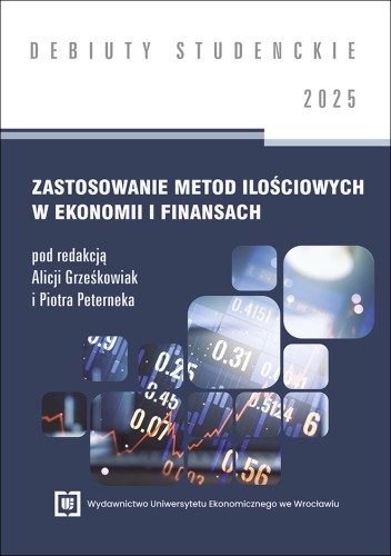 Okładka serii w kolorze granatowo-białym, na środku grafika z motywami wykresów, liczb i danych finansowych.