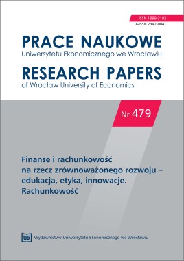 PN 479 Finanse i rachunkowość na rzecz zrównoważonego rozwoju – edukacja etyka innowacje Rachunkowość