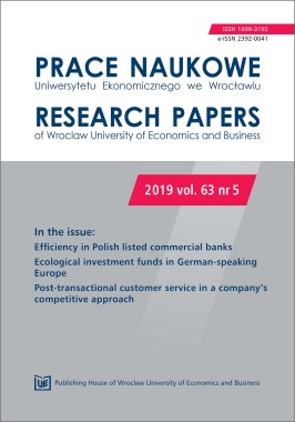 Prace Naukowe Uniwersytetu Ekonomicznego we Wrocławiu, 2019, vol. 63, nr 5