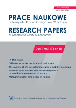 Prace Naukowe Uniwersytetu Ekonomicznego we Wrocławiu, 2019, vol. 63, nr 10
