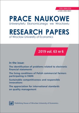 Prace Naukowe Uniwersytetu Ekonomicznego we Wrocławiu, 2019, vol. 63, nr 6