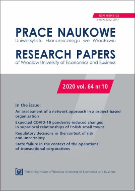 Prace Naukowe Uniwersytetu Ekonomicznego we Wrocławiu, 2020, vol. 64, nr 10